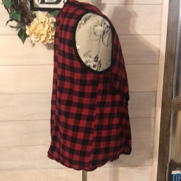 *TWENTY second red black sleeveless cardigan L - Picture 2 of 5